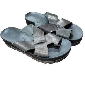 Clara Fantasy Sandals Platform Criss Cross Strap Leather Made in Greece